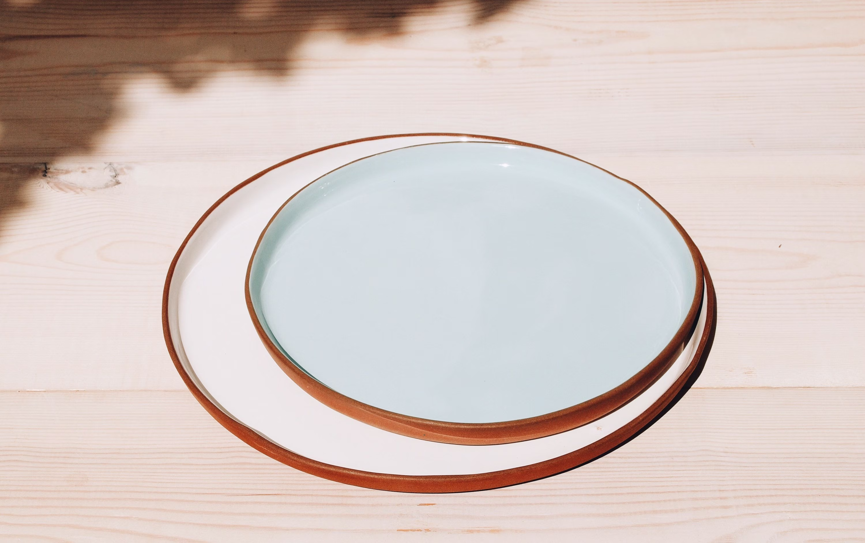Ceramic Plates Set | Colorful Large & Medium Plate Handmade Pottery Tableware Dinnerware Of Two