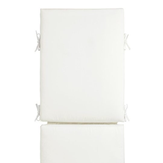 Sunbrella Natural Canvas Outdoor Patio Chaise Lounge Cushion: White - Acrylic by World Market