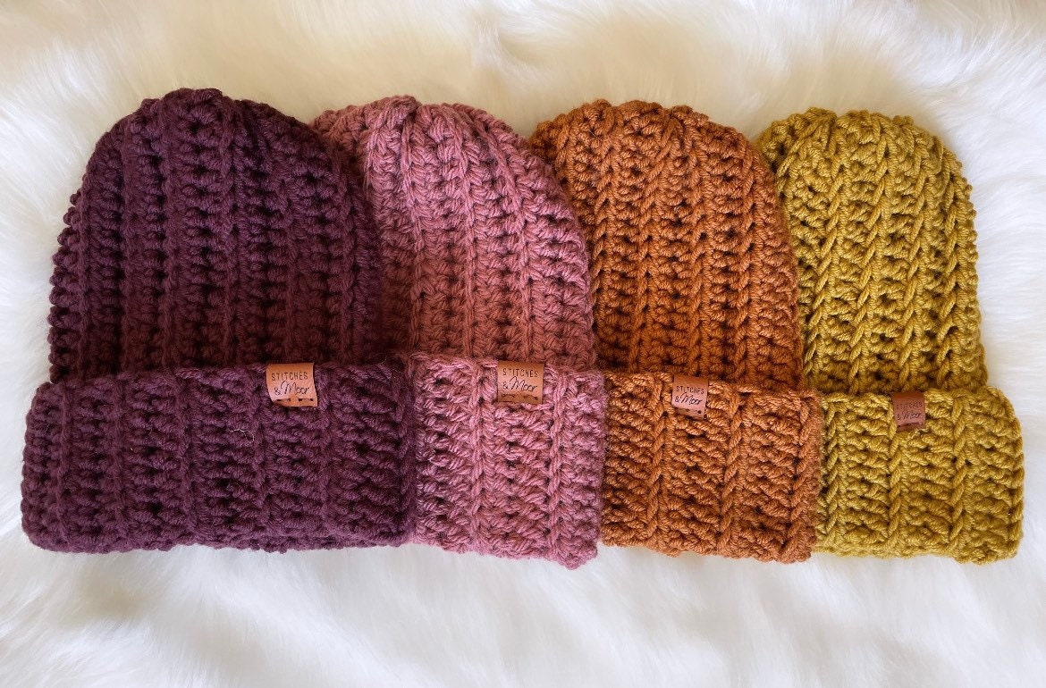 Adult Fold Over Hat Wool Blend Toque