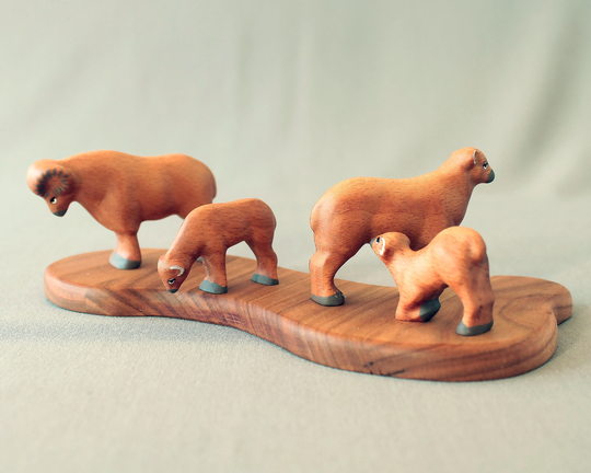 Wooden Toy Sheep, Ram Figurine, Lamb, Waldorf Toys, Handmade Easter Gift