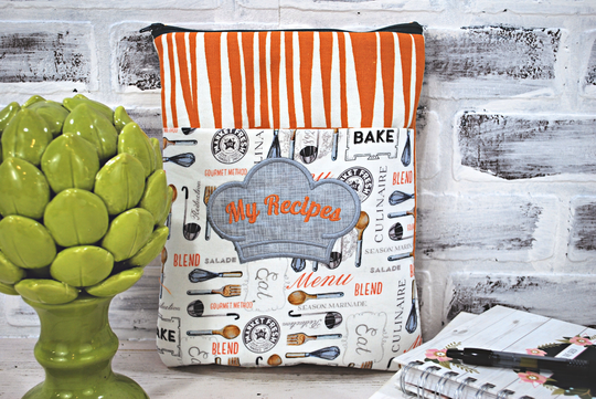 Personalized Baking Book Sleeve With Closure & Pocket Planner Cover Writers Gift Cooking Chef Foodie Recipe Holder Cookbook Padded