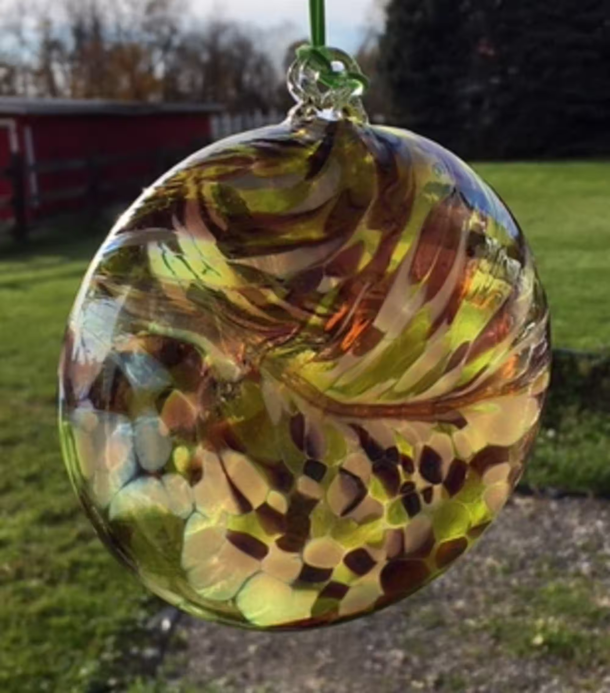 Glass Suncatcher, Sun Medallion, Handblown Art Window Ornament 5" White With Amethyst, Yellow. J60