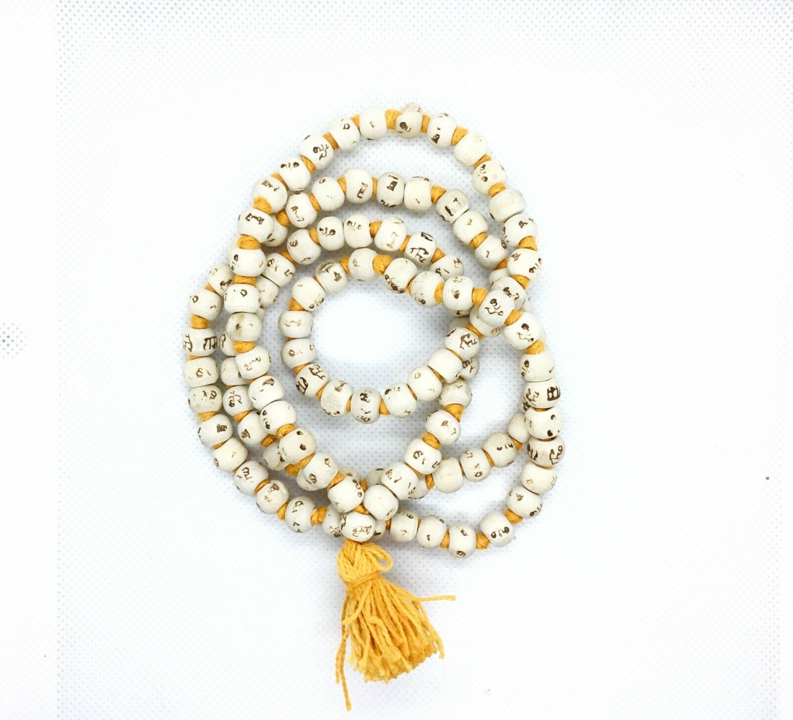 TULSI TULASI HARE RAM EMBOSSED BEADS MEDITATION (HOLY BASIL) JAPA KNOTED MALA