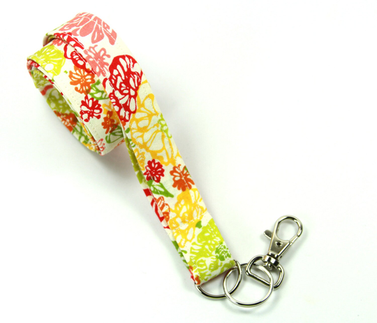 Colorful Fabric Lanyard, Colorful Badge Holder, Flower Holder