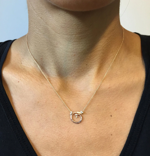 Tiny Circle Of Life With Caviar Necklace in 14K Goldfilled & Sterling Silver Options