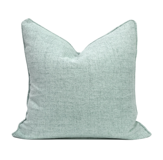 Set Of 2 Lightweight "Ruby" Linen Blend Throw Pillow Covers, Spa, Pistachio, Mocha Home Accent, Décor 20"x20" - Cover Only