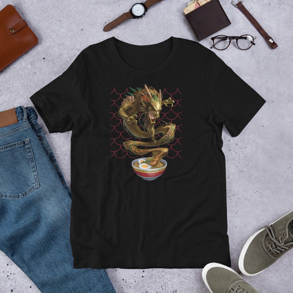 Kawaii Ramen Asian Japanese Dragon Noodles Foodie Lover Gift Short-Sleeve Unisex T-Shirt