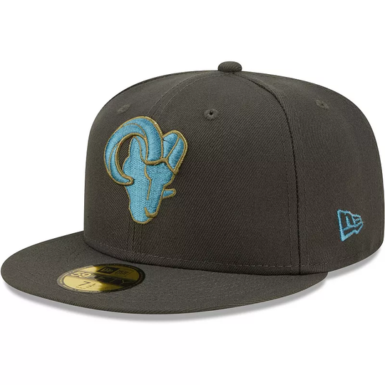 Men's New Era Graphite Los Angeles Rams Multi Color Pack 59FIFTY Fitted Hat, Size: 7 1/2, Dark Grey