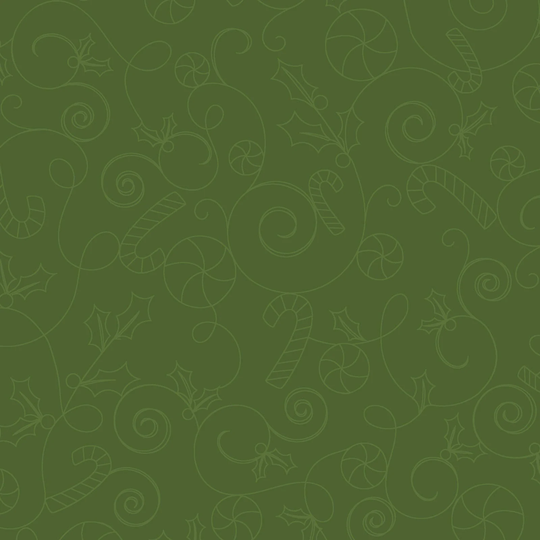 Green Christmas Swirl Fabric, Maywood Studio Cup Of Cheer Candy Scroll 10209G Kimberbell, Quilt Blender 100% Cotton