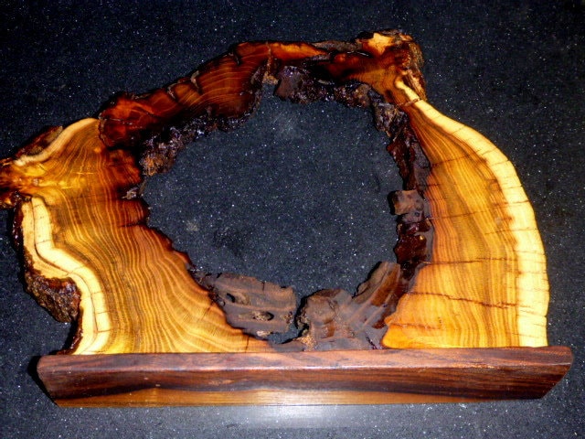 Naturally Hollowed Log, Unique Live Edge Cross Section, With Bark, Burl. One Of A Kind Standing Wood Carving, Wooden Round Slab