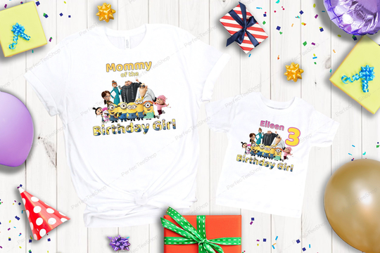 Minions Birthday Girl Shirts | Custom Family Despicable Me Funny