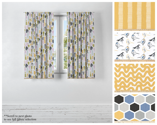 Brazilian Yellow Belgian Linen Curtains - Drapery Panel Pair - Golden Custom Drapes - Slub Blend Designer Decor