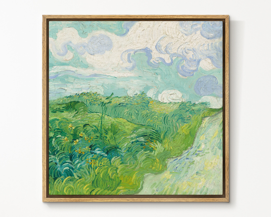 Southandart Van Gogh Wall Art Print | Green Wheat Fields Framed Canvas With Hanging Kit