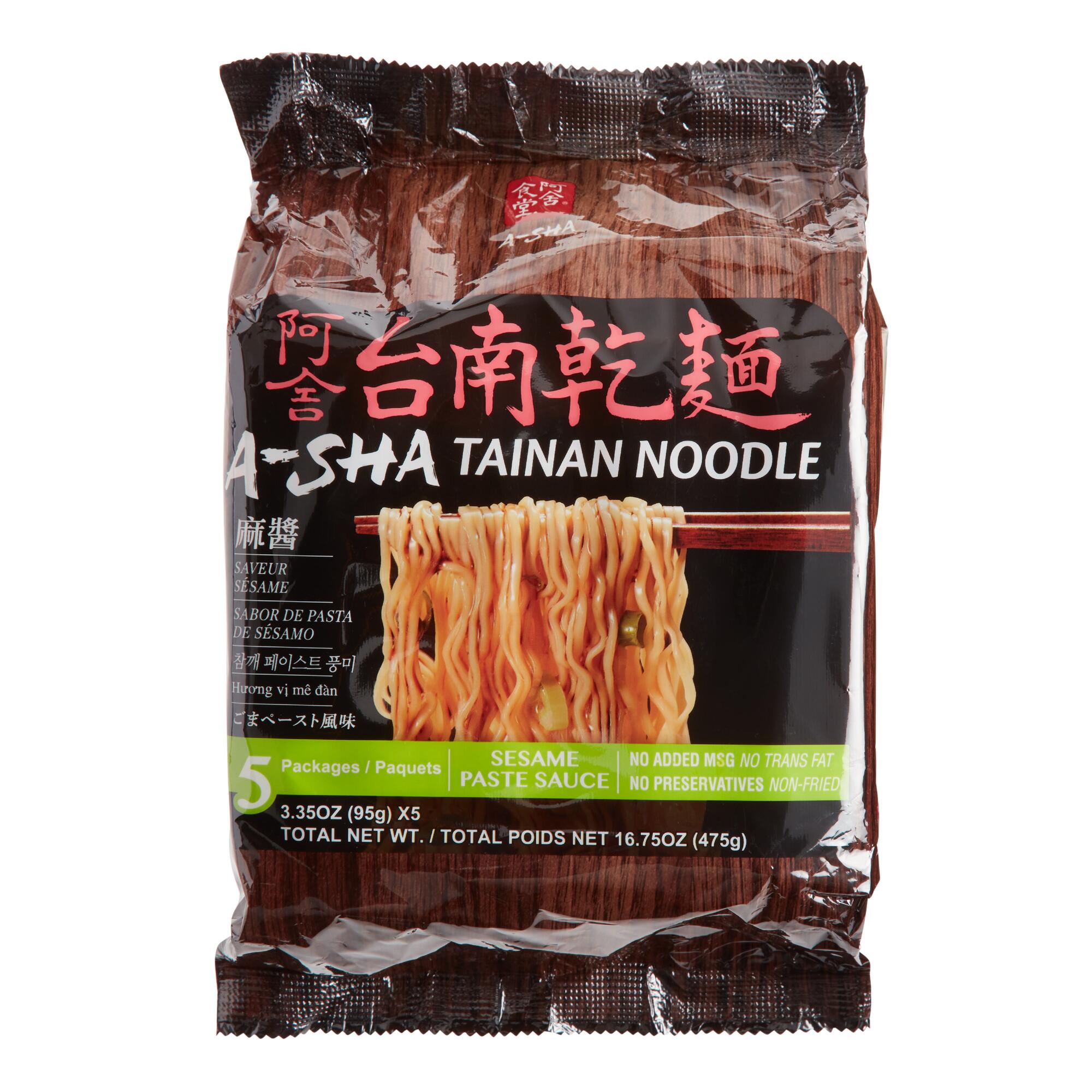 Asha Tainan Noodles with Sesame Paste Sauce 5 Pack by World Market