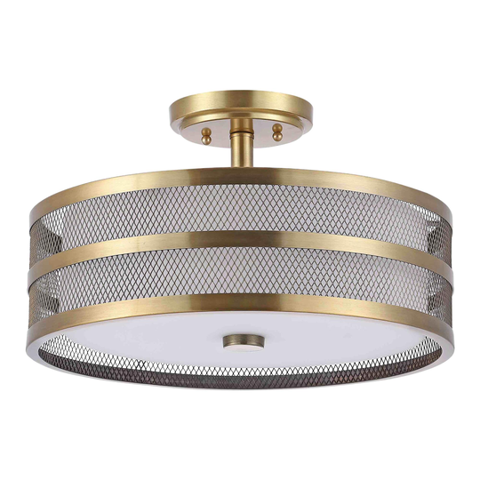 Antique Gold Mesh Greta Semi Flush Mount Ceiling Light by World Market