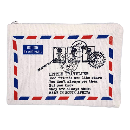Little Traveler Canvas Pouch: White - Fabric by World Market