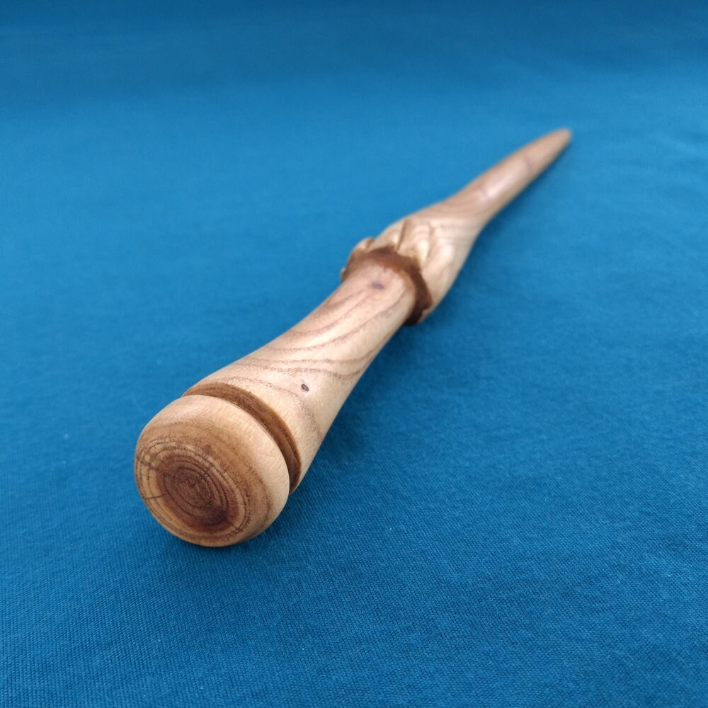 Wand, Hand Carved, Cottonwood, 8.25, Costume, Cosplay, Halloween, Magic, Pagan, Viking - Made & Carved in The Usa