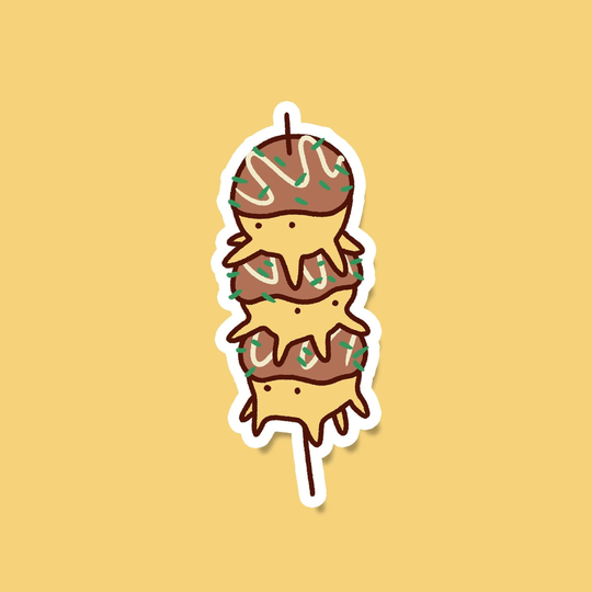 3" Cute Takoyaki Octopus Vinyl Sticker
