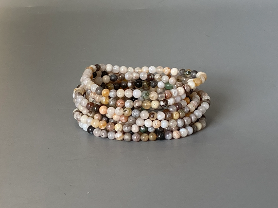 Bamboo Leaf Agate Small Bead Bracelet