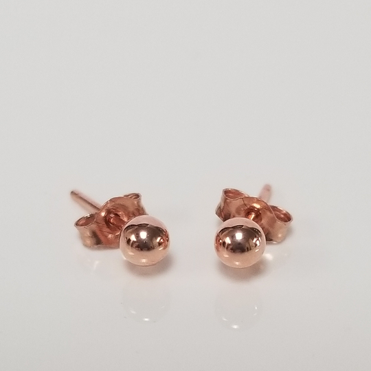 Choice 3mm Estate 14K Rose White Or Yellow Gold Ball Earrings Studs Stud Anniversary Birthday Sweetheart Ge128