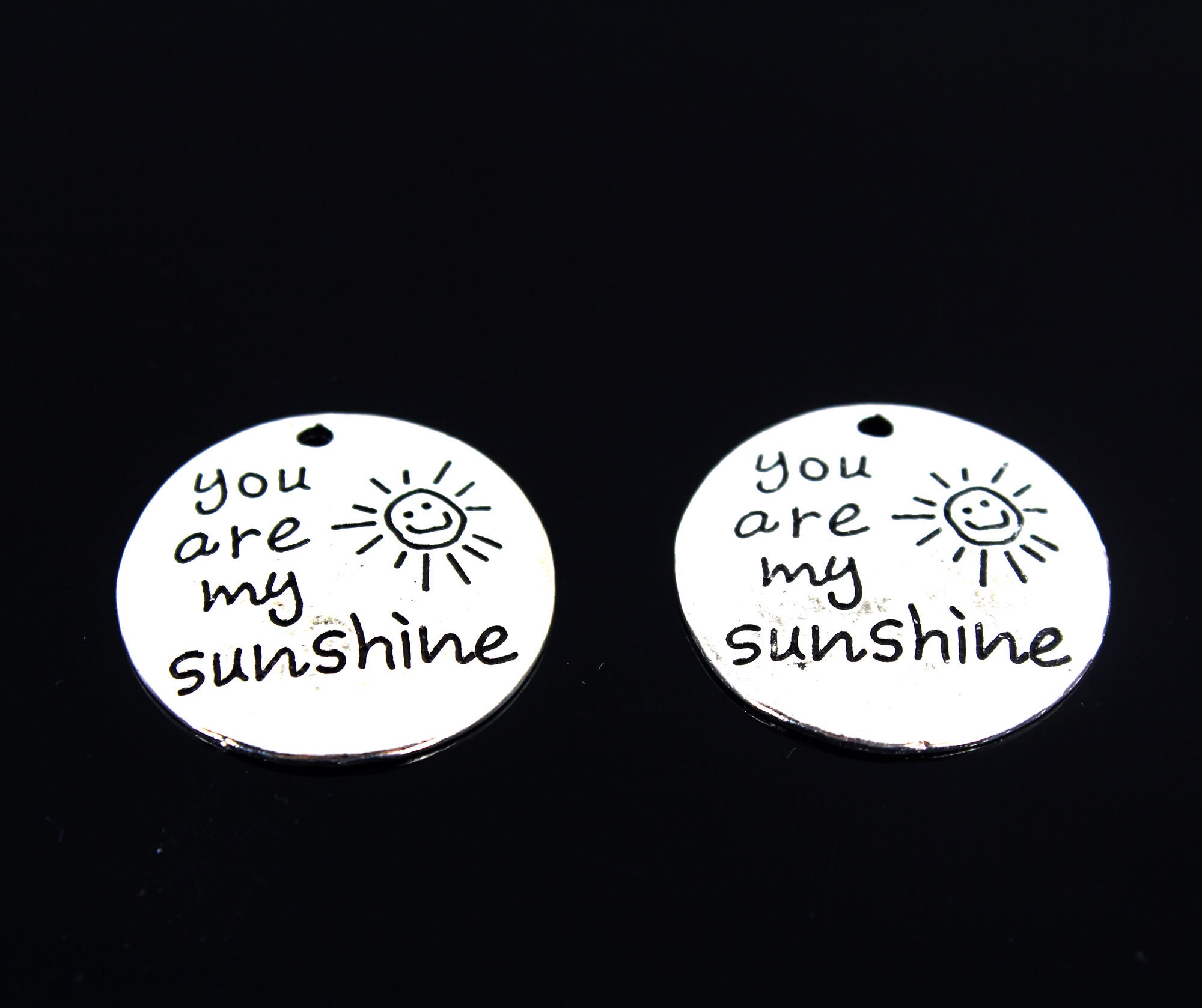 5Pcs You Are My Sunshine Charm Pendant , Antique Silver Charm28mmYf102