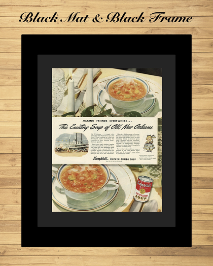 Campbell's Chicken Soup Print Advertisement - Vintage Kitchen Decor Food Enthusiast Gift Christmas Present