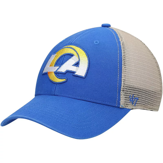Men's '47 Royal/Natural Los Angeles Rams Flagship Logo MVP Snapback Hat, Blue