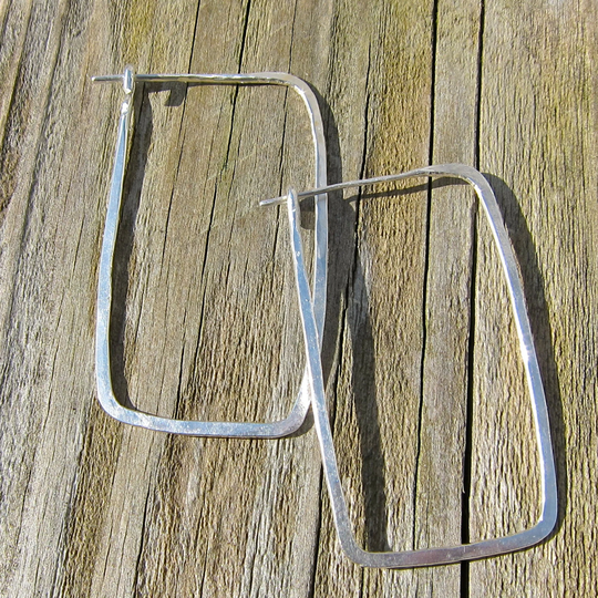 Argentium Sterling, Recycled Silver, Thick, Rectangle, Not Hoops