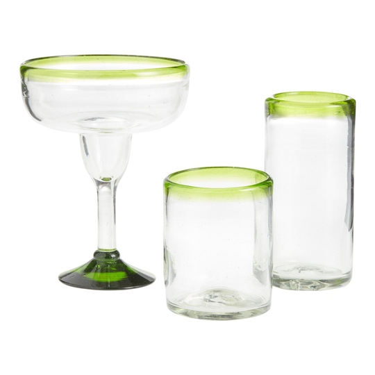 Green Rocco Glassware Collection by World Market