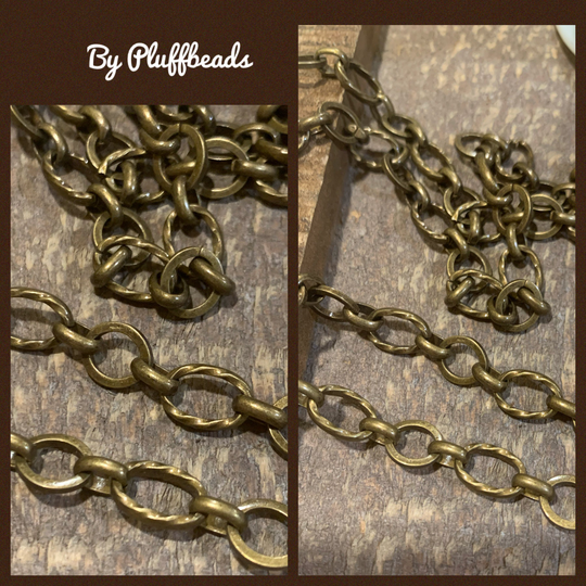 I109 Repurpose Vintage Reproduction Chunky Oval Antique Brass Plated Top Quality Design Links Are ~ 11mm X 7.5mm