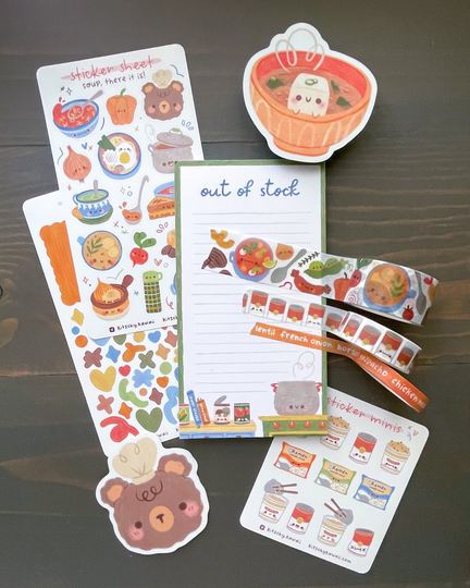 Soup Washi Tape | Food - Kawaii Cute Stationery Planner -Bujo Ramen