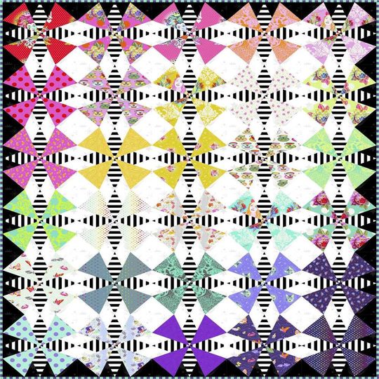 Tula Pink's The Hatter Quilt Kit Featuring Curiouser & Fabric The Wedge Star Ruler