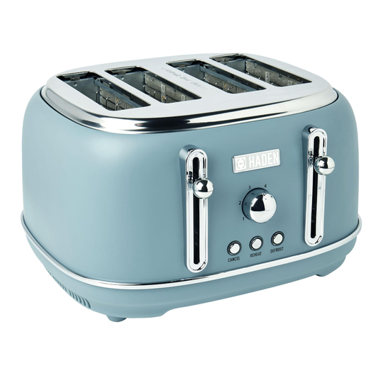 Haden Poole Blue Highclere 4 Slice Wide Slot Toaster - Stainless Steel by World Market