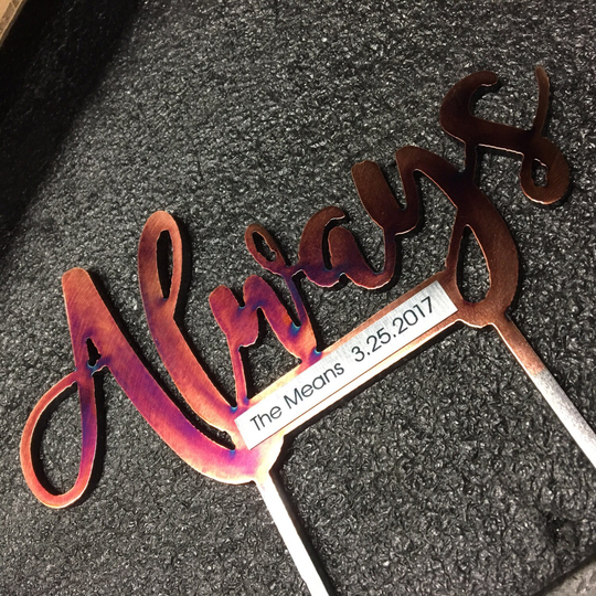 Always Script Wedding Cake Topper