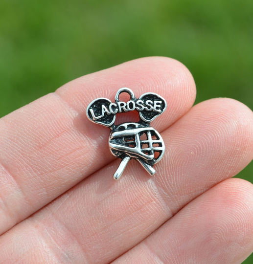5 Lacrosse Silver Tone Charms Sc3238