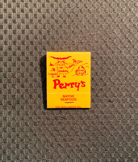 Vintage Matchbook, Perrys, Seafood, Restaurant, Key Largo, Florida, with 20 Match Sticks, Free Ship in Usa