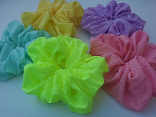 Maya Antonia Luxurious Large Oversized Giant Hair Statement Scrunchie, Bright Neon Yellow, Beach, Summer, Spring Easter