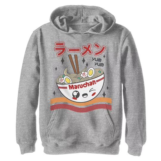 Boys 8-20 Maruchan Kawai Bowl Yum Yum Hoodie, Boy's, Size: Medium, Med Grey