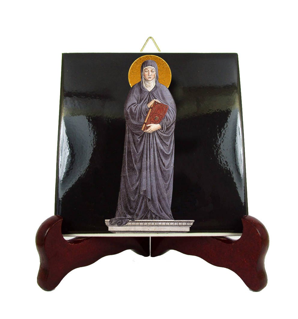 Catholic Saints - Saint Monica Of Hippo St Icon On Tile Santa Catholic Saint Benozzo Gozzoli Art