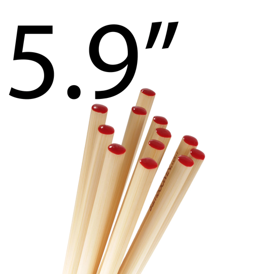 Premium Grade Mini 5.9" Red Dot Bamboo Chopsticks