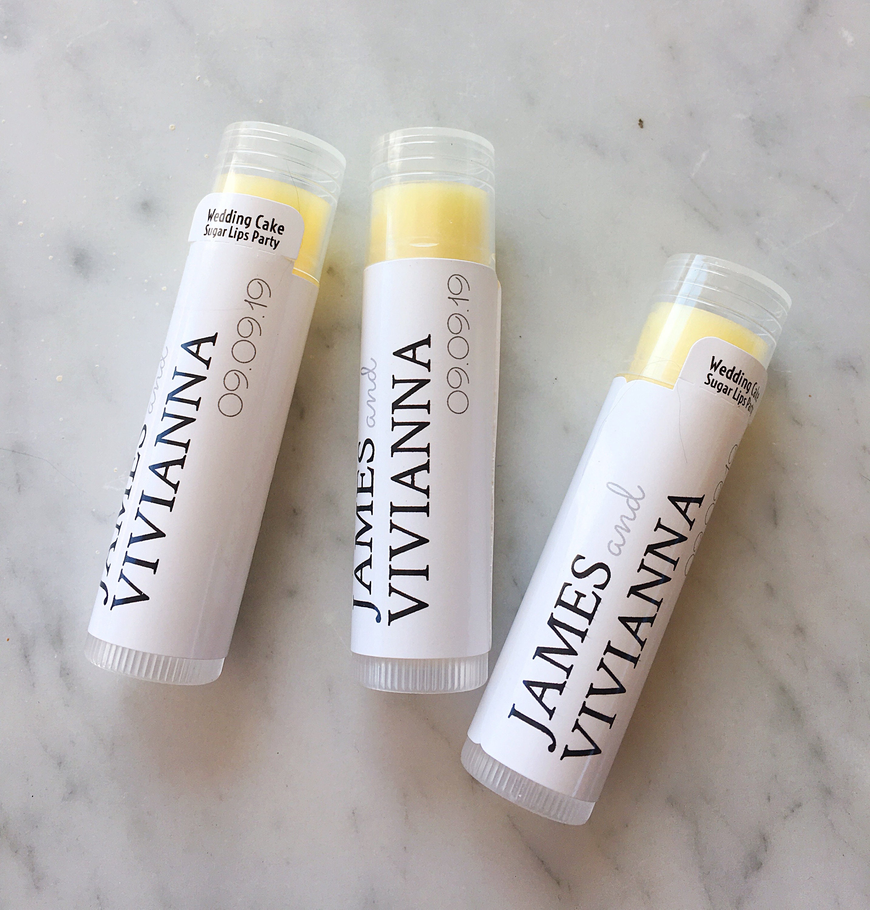 Classic & Elegant Wedding Favors | White Lip Balm Party Custom Chapstick Business Branding Promotional Gift Personalized