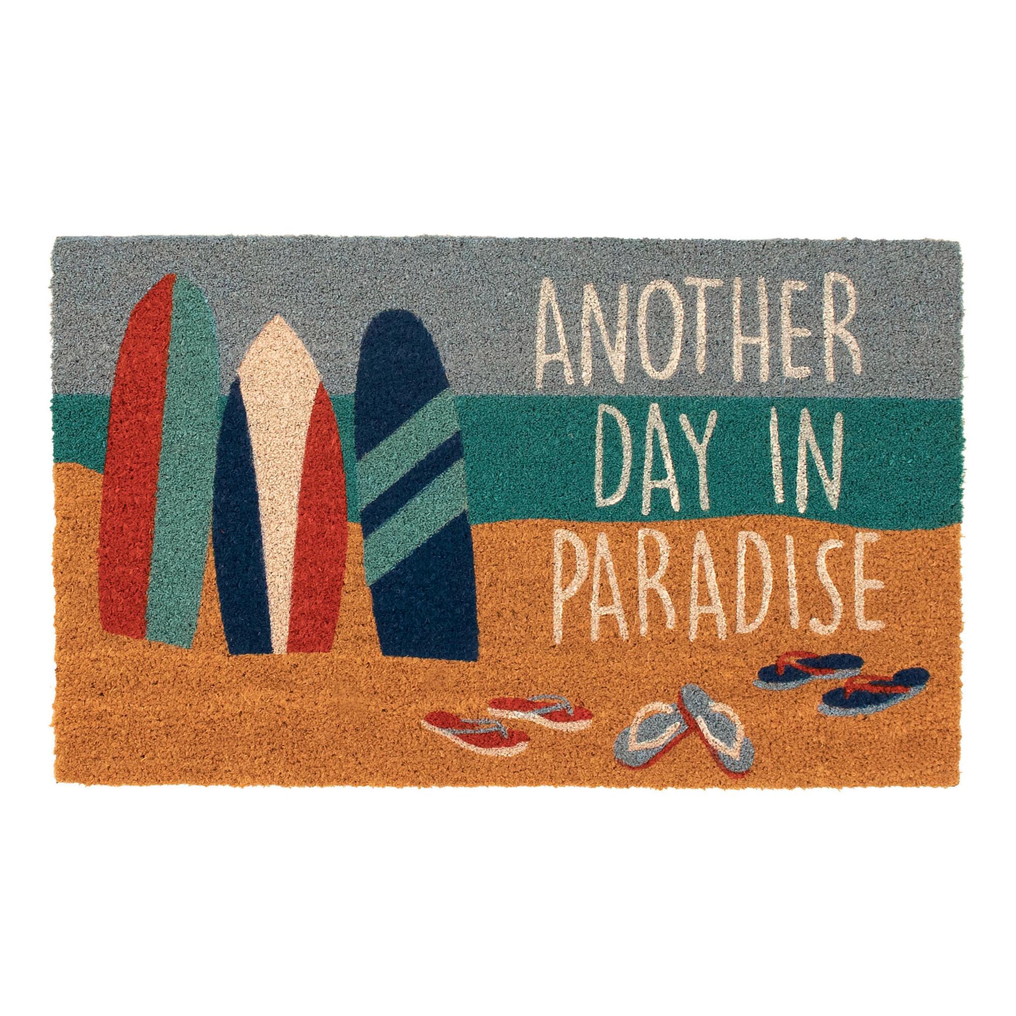Another Day in Paradise Surfboards Coir Doormat by World Market