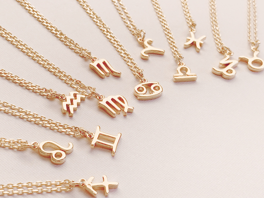 Zodiac Necklace Astrology Constellation Celestial Birthstone Jewelry Ready To Ship Gift, Personalized Gifts For Her, Minimalist