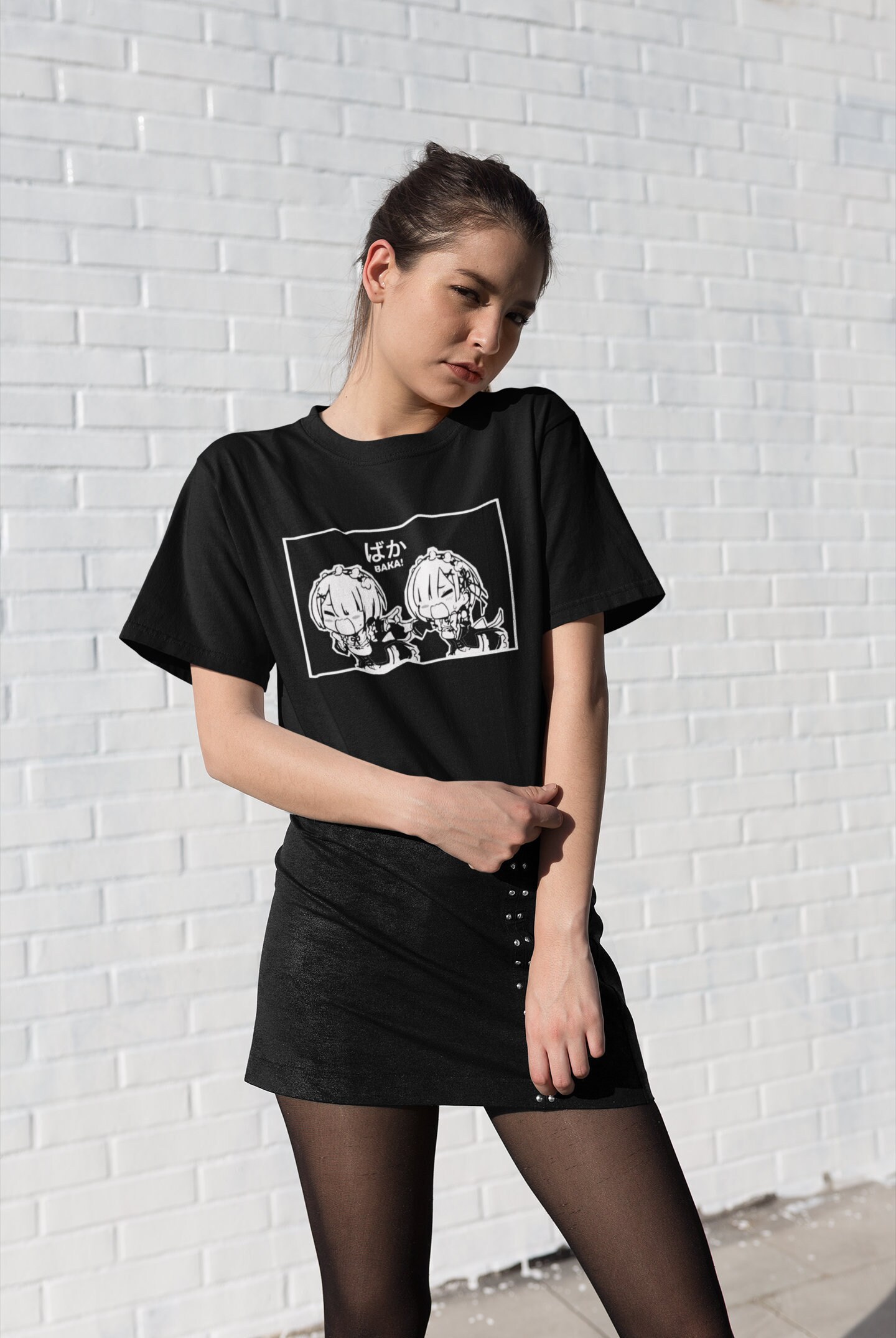 Baka Anime Funny T-Shirt, Shirt, Manga Shirt, Japanese T-Shirt, Anime Tee, Kawaii Shirt, Aesthetic, Ram & Rem, Unisex Tee