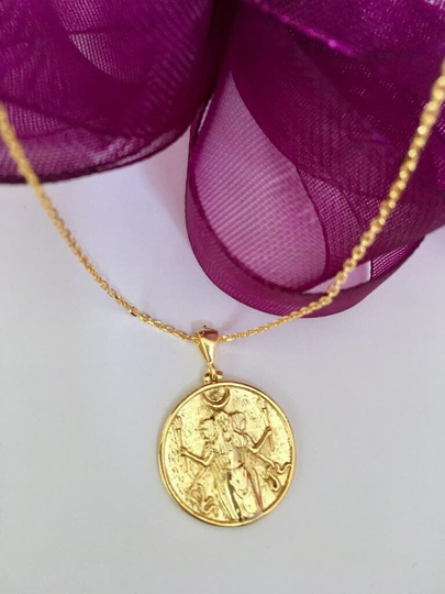 Goddes Hecate-Mythologic Hekate Medallion, Goddess Necklae, Ancient Greek Pendant, Hecate Triple Goddess Witchcraft, Magic, Valentines Day Gift