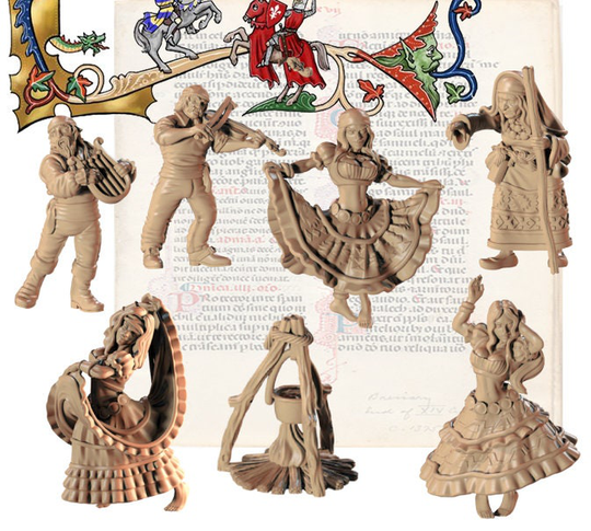 Zingarans, Human Nomad Set Of 6 Miniatures, 28mm Scale For To 32mm Tabletop Wargaming, Dioramas & Fantasy Football