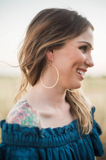 Double Hoops Round Gold Filled Rose Gold Sterling Silver Modern Hammered Light Statement Hoop Earrings