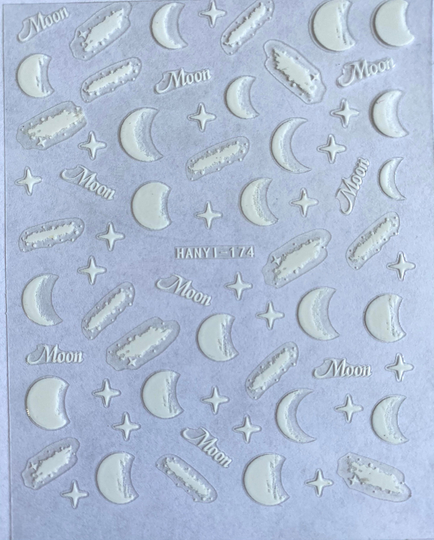 Moon Phases Self Adhesive Nail Decals/stickers