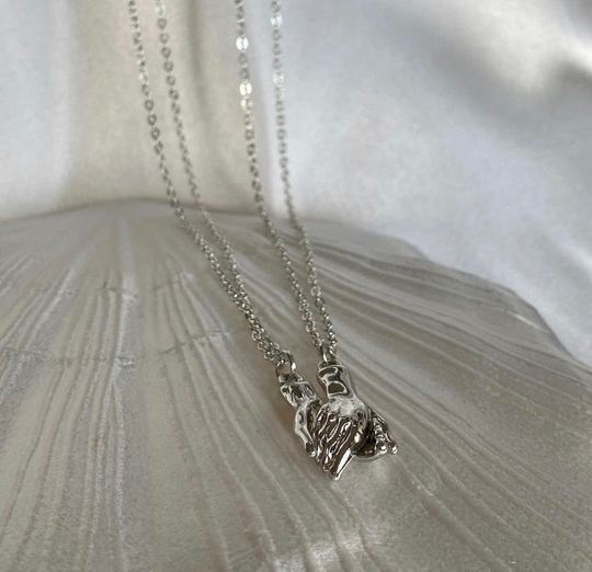 Hands Paired Necklaces Friendship Necklaces, Jewelry For Couple, Couple Grunge, Alternive, Gothic, Y2K, Kores, Minimalistic