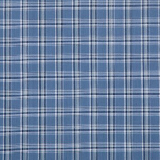 Indigo Plaid Fabric, Denim Cotton & Metal, Apparel Fabric By The Yard, Home Accents Fabric, Metallic Silver Strands